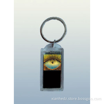 Solar keychain with two sections exchange flashing